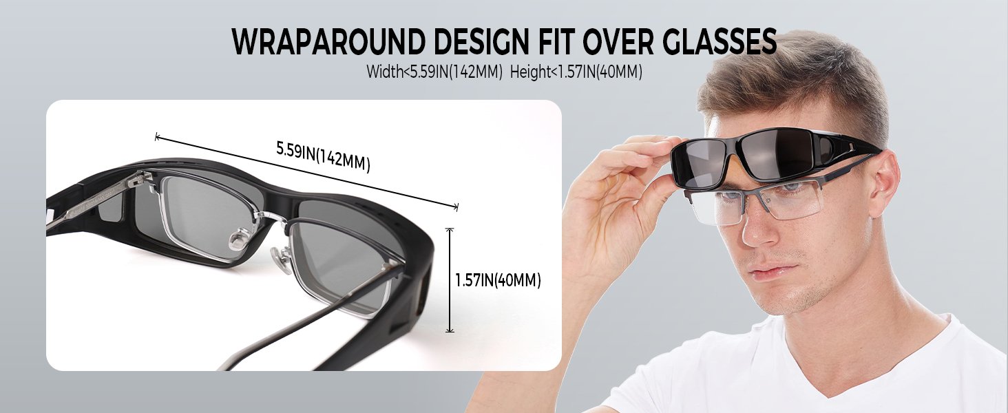 WRAPAROUND DESIGN FIT OVER GLASSES