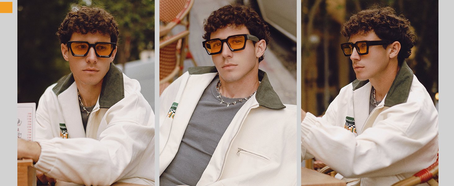 VANLINKER Thick Square Sunglasses for Men Women Retro Chunky Rectangle Shades