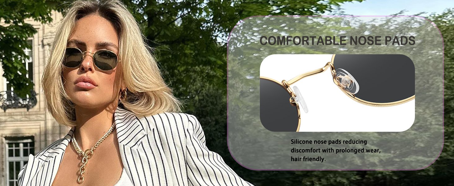 Retro oval polarized sunglasses