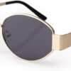 CEREMONYT Sunglasses Oval Sunglasses for Women Men, Trendy Designer Metal Style UV400 Protection Sun Glasses