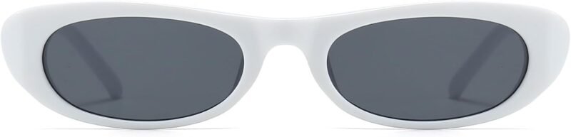 CEREMONYT Sunglasses Oval Narrow Cat Eye Sunglasses for Women 90s  Oval  Womens Oval Sunglasses Fashion Small Black Shades