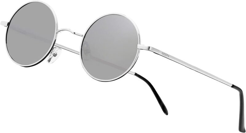 CEREMONYT Sunglasses Round Vintage Small Round Polarized Hippie Sunglasses for Men Women Circle Sun Glasses NP1002