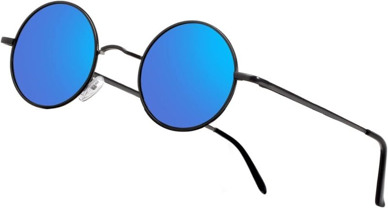 CEREMONYT Sunglasses Round Vintage Small Round Polarized Hippie Sunglasses for Men Women Circle Sun Glasses NP1002