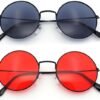 CEREMONYT Sunglasses Round  Retro Vintage Flat Color Circle Round Lens Sunglasses