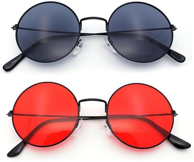 CEREMONYT Sunglasses Round  Retro Vintage Flat Color Circle Round Lens Sunglasses