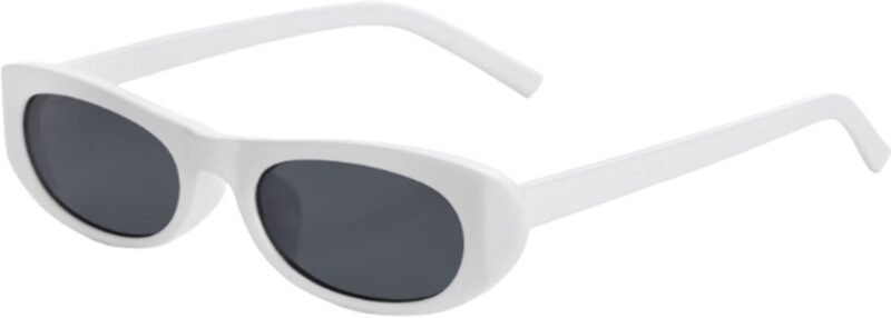 CEREMONYT Sunglasses Oval Narrow Cat Eye Sunglasses for Women Men 90s Sun Glasses Womens Small Oval Sunglasses Black Shades