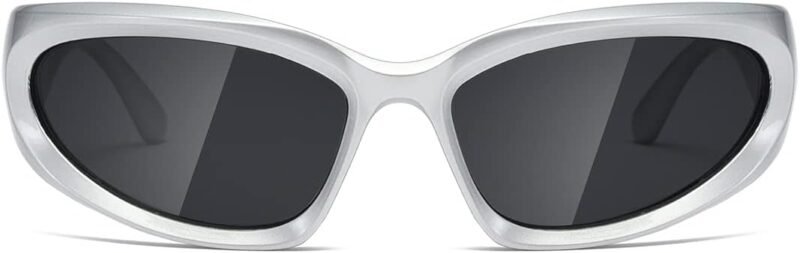 CEREMONYT Sunglasses Wraparound Polarized Wrap Around Sunglasses trendy Vintage Sun Glasses for Men Women Drive futuristic Outdoor Sport Shades UV400