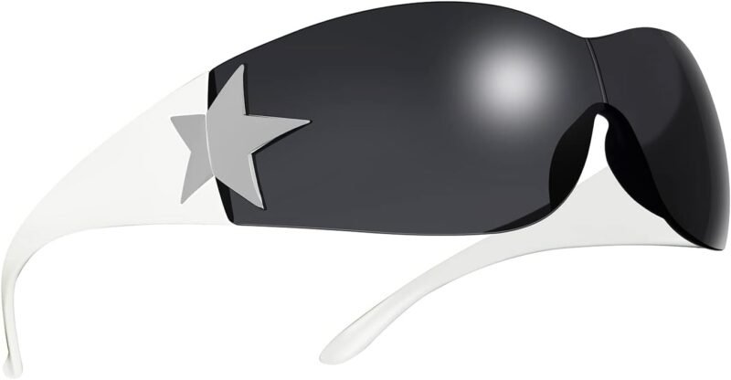 41snGTPqvrL._AC_SL1500 CEREMONYT Sunglasses Wraparound Y2K Sunglasses for Women Men, Trendy Shield Wrap Around Sunglasses Oversized Fashion Frameless Sun Glasses