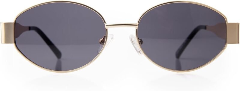 CEREMONYT Sunglasses Oval Sunglasses for Women Men, Trendy Designer Metal Style UV400 Protection Sun Glasses