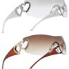 51-Fm9Ia_eL._AC_SL1000 CEREMONYT Sunglasses Wraparound Pro Wrap Around Rimless Sunglasses Women Men, Oversized Fashion Futuristic Sun Glasses Cool Shade 2000S Trendy