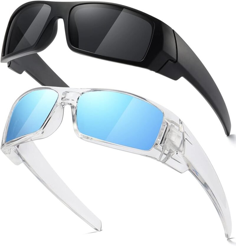 CEREMONYT Sunglasses Wraparound Polarized Sunglasses Men Womens Trendy Retro Sports Rectangular Wrap Around Vintage Shot Shield