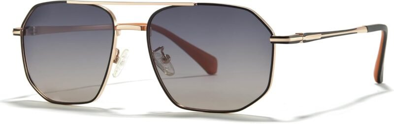 5101WDwHcYL._AC_SL1500 CEREMONYT Sunglasses Military Sunglasses for Men Trendy Pilot Shade Metal Frame Polarized Lens UV Protection for Outdoor