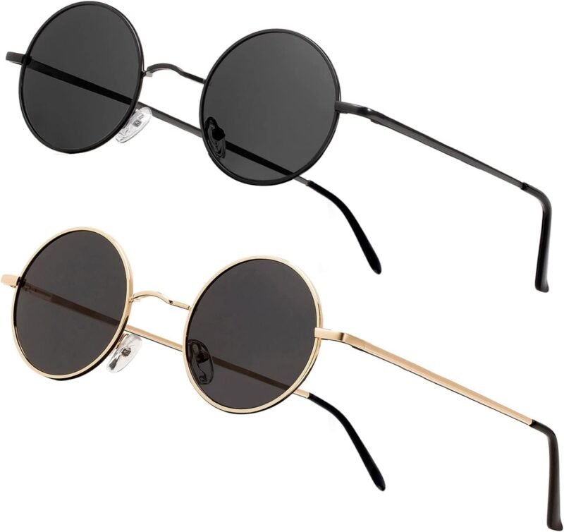 CEREMONYT Sunglasses Round Vintage Small Round Polarized Hippie Sunglasses for Men Women Circle Sun Glasses NP1002