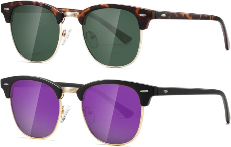 CEREMONYT Sunglasses Polarized Sunglasses WayfarerFor Women And Men Semi Rimless Frame Retro Sun Glasses AE0369