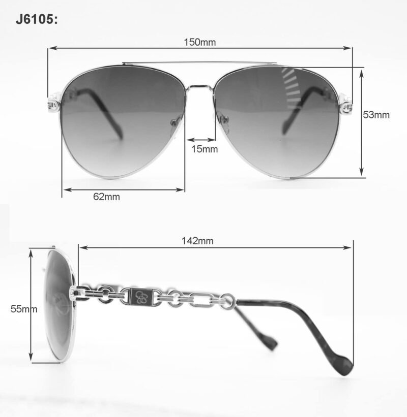 CEREMONYT Sunglasses Women’s Metal  Pilot Sunglasses with 100% Uv Protection. Glam Gifts for Her, 62 Mm