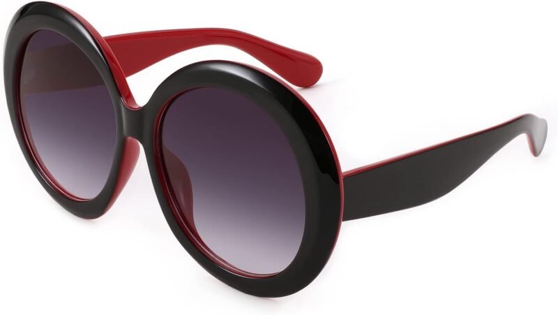 CEREMONYT Sunglasses Round Retro Oversized Round Sunglasses Women & Men, 70s 80s Fashion Trendy Big Shades K7155