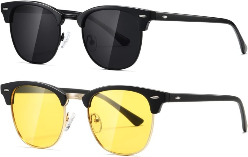 CEREMONYT Sunglasses Polarized Sunglasses WayfarerFor Women And Men Semi Rimless Frame Retro Sun Glasses AE0369