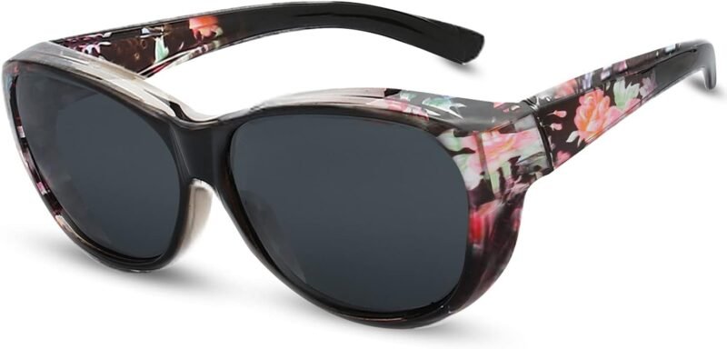 CEREMONYT Sunglasses Wraparound The Fresh High Definition Polarized Wrap Around Shield Sunglasses for Glasses – Leather Eyeglasses Case