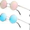 CEREMONYT Sunglasses Round Vintage Small Round Polarized Hippie Sunglasses for Men Women Circle Sun Glasses NP1002