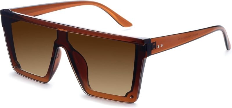 CEREMONYT Sunglasses Square  Oversized Square Sunglasses for Women Men Fashion Siamese Lens Style Flat Top Shield Shades