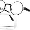 CEREMONYT Sunglasses Round  Round Steampunk Sunglasses Circle Lennon Hippie Glasses Metal Frame 100% UV Blocking Lens