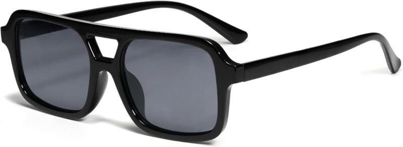 CEREMONYT Sunglasses Square  Retro 70s Square Aviator Sunglasses for Women Men Vintage Trendy Rectangle Sun Glasses VL9816