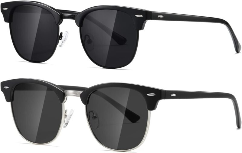 CEREMONYT Sunglasses Polarized Sunglasses WayfarerFor Women And Men Semi Rimless Frame Retro Sun Glasses AE0369