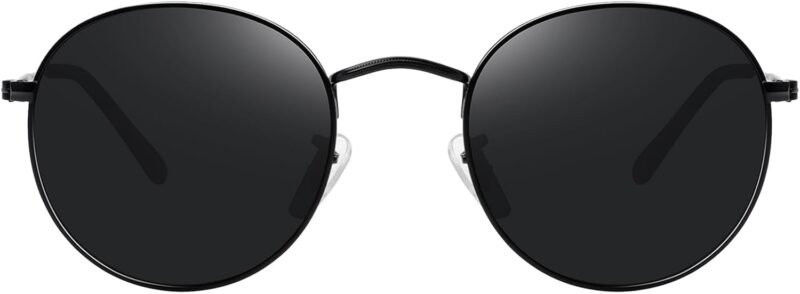 CEREMONYT Sunglasses Round Polarized Sunglasses for Women Men Classic Retro Metal Frame Sun Glasses UV Protection
