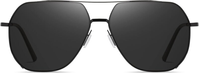 CEREMONYT Sunglasses for Men Polarized UV Protection Trendy Metal Pilot Sunglasses for Driving Hiking Travel