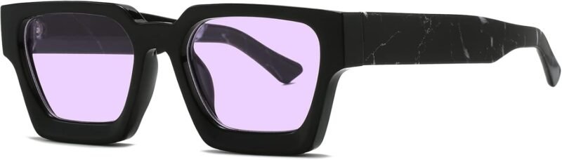 CEREMONYT Sunglasses Square  Sunglasses for Women Men Square Thick Frame Sun Glasses Simple Designer Style Shades