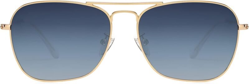 CEREMONYT Sunglasses Square  Sunglasses for Women Men Polarized Pilot Military Square Shades Classic Vintage Metal Sun Glasses