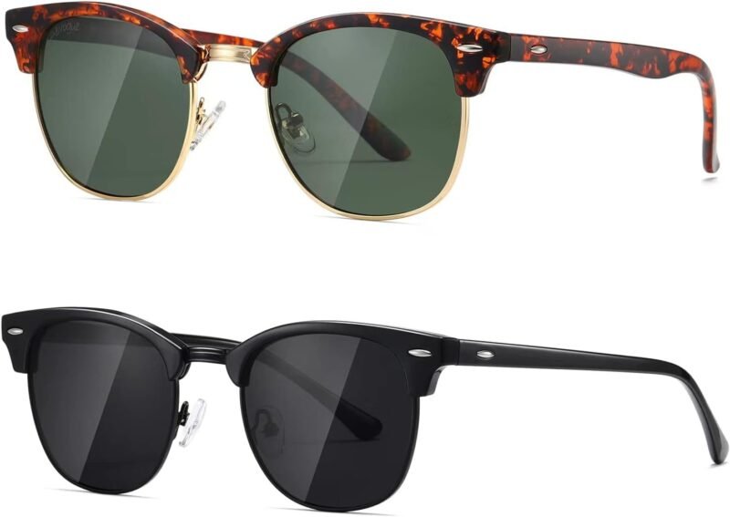 CEREMONYT Sunglasses Polarized Sunglasses WayfarerFor Women And Men Semi Rimless Frame Retro Sun Glasses AE0369