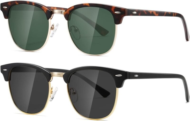 CEREMONYT Sunglasses Polarized Sunglasses WayfarerFor Women And Men Semi Rimless Frame Retro Sun Glasses AE0369