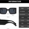CEREMONYT Sunglasses Square  Vintage Oversized Sunglasses for Women Men Trendy Square Frame UV400 Protection Sun Glasses