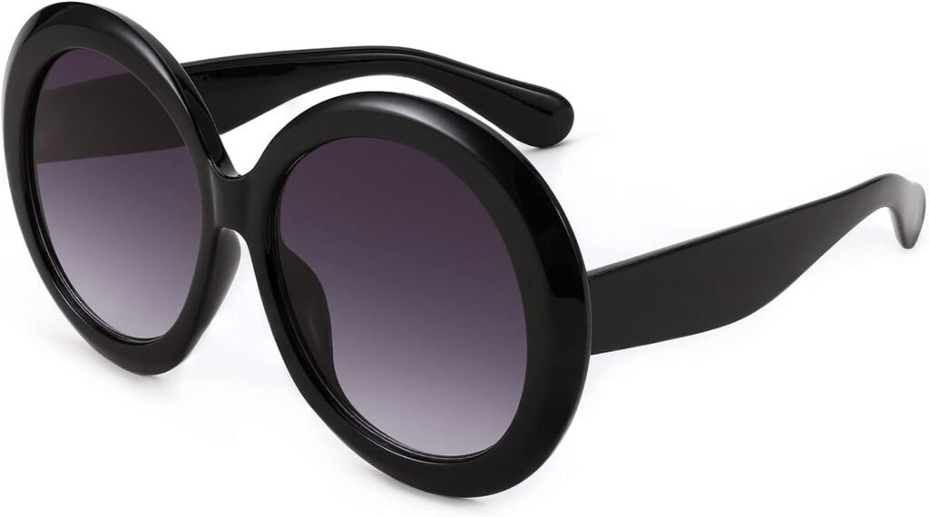 CEREMONYT Sunglasses Round Retro Oversized Round Sunglasses Women & Men, 70s 80s Fashion Trendy Big Shades K7155