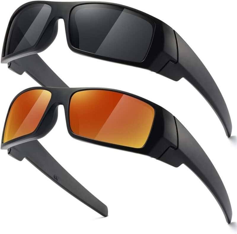 CEREMONYT Sunglasses Wraparound Polarized Sunglasses Men Womens Trendy Retro Sports Rectangular Wrap Around Vintage Shot Shield