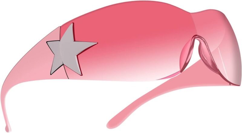 518AdhfDqTL._AC_SL1500 CEREMONYT Sunglasses Wraparound Y2K Sunglasses for Women Men, Trendy Shield Wrap Around Sunglasses Oversized Fashion Frameless Sun Glasses