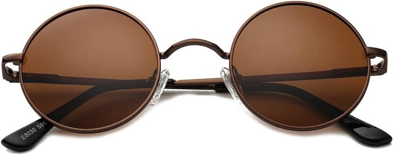 CEREMONYT Sunglasses Round Circle Lennon Glasses Retro Round Polarized Sunglasses Hippie Style Small Circle Sun Glasses