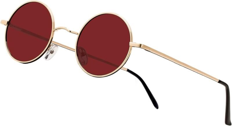 CEREMONYT Sunglasses Round Vintage Small Round Polarized Hippie Sunglasses for Men Women Circle Sun Glasses NP1002