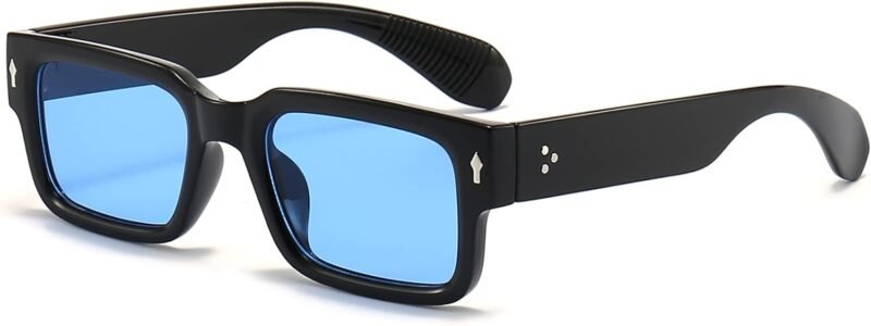 CEREMONYT Sunglasses Square  Frame Sunglasses for Women Men Trendy Chunky Rectangle Sun Glasses Black Shades UV400 Protection