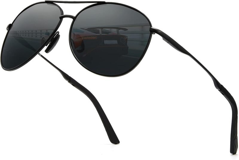 CEREMONYT Sunglasses for Men Polarized UV Protection Trendy Metal Pilot Sunglasses for Driving Hiking Travel