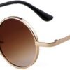 CEREMONYT Sunglasses Round  Retro Small Round Sunglasses for Men Women Vintage Style Metal Frame