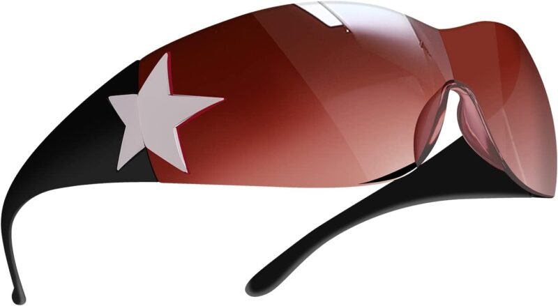 51A3IK7rjWL._AC_SL1500 CEREMONYT Sunglasses Wraparound Y2K Sunglasses for Women Men, Trendy Shield Wrap Around Sunglasses Oversized Fashion Frameless Sun Glasses