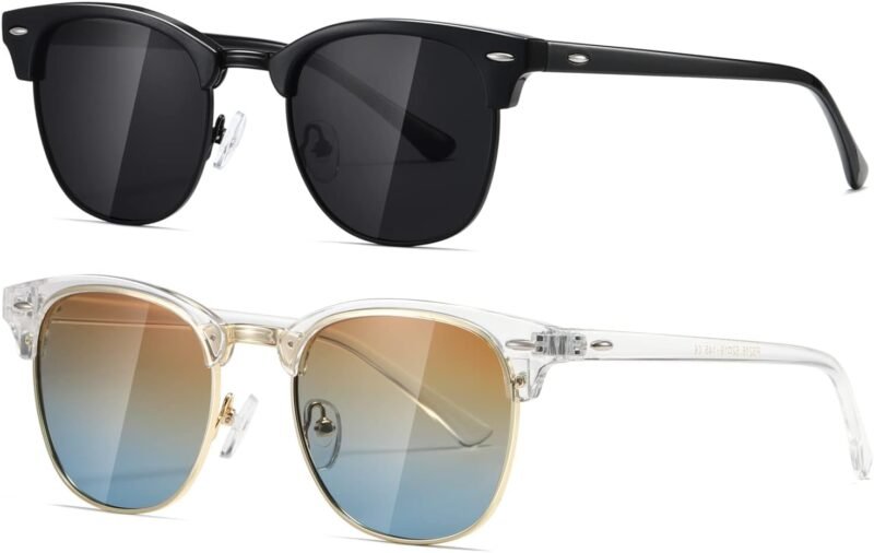 CEREMONYT Sunglasses Polarized Sunglasses WayfarerFor Women And Men Semi Rimless Frame Retro Sun Glasses AE0369