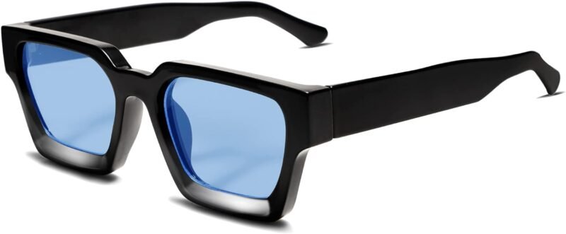 CEREMONYT Sunglasses Square  Thick Square Sunglasses for Men Women Retro Chunky Rectangle Shades UV400 Protection VL9731