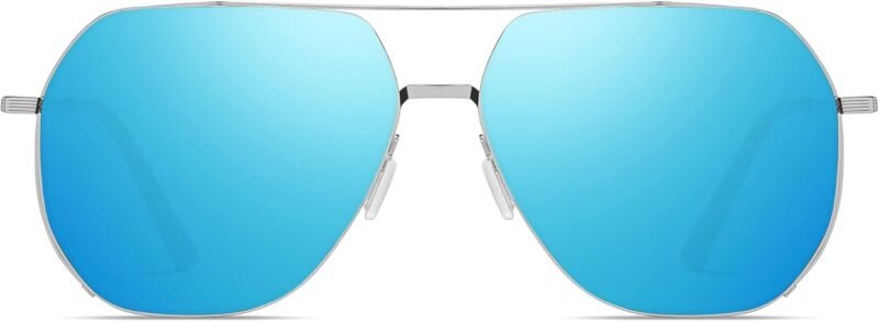 CEREMONYT Sunglasses for Men Polarized UV Protection Trendy Metal Pilot Sunglasses for Driving Hiking Travel