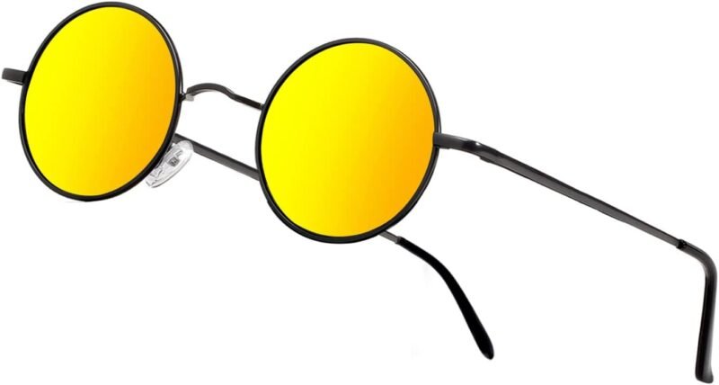 CEREMONYT Sunglasses Round Vintage Small Round Polarized Hippie Sunglasses for Men Women Circle Sun Glasses NP1002