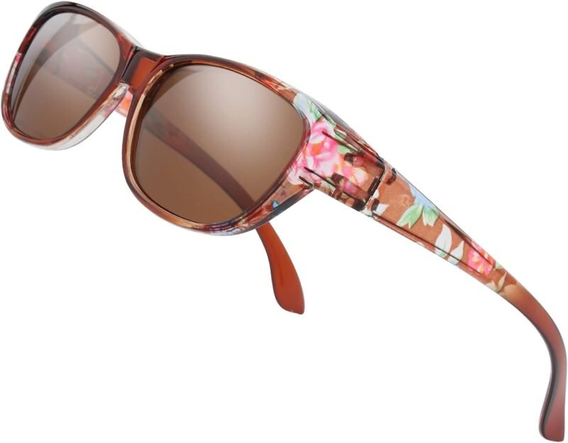 CEREMONYT Sunglasses Wraparound The Fresh High Definition Polarized Wrap Around Shield Sunglasses for Glasses – Leather Eyeglasses Case