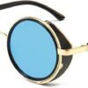 CEREMONYT Sunglasses Round  Steampunk Vintage Retro Round Sunglasses Metal Circle Frame