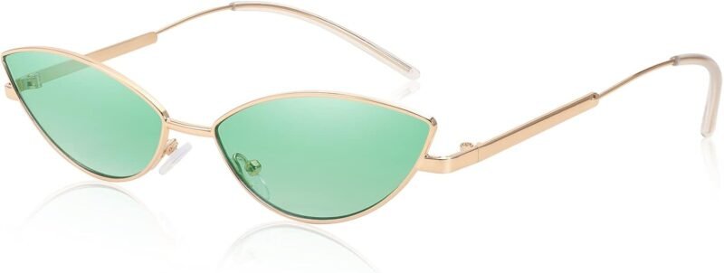 CEREMONYT Sunglasses Cat Eye Fashion Designer Sunglasses  Small Petals Shape Arc Temple Design B2298